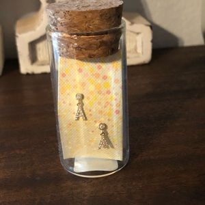 Anthropologie Petite monogram post earrings